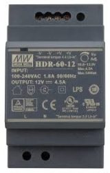 AC DC sina DIN Mean Well HDR-60-12 60W 12V 4.5A